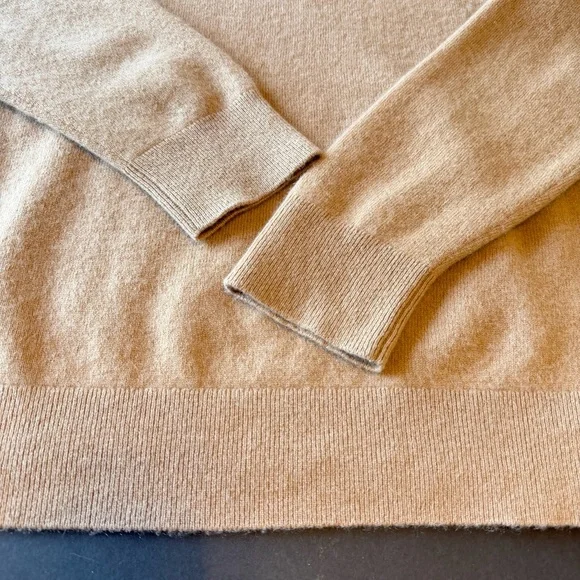 Quince Cashmere pullover sweater, camel color size XL - Picture 12 of 13